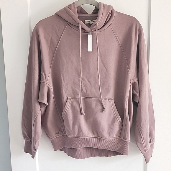Nwt Madewell Terry Raglan Hoodie In Mauve Size xs - Picture 4 of 7